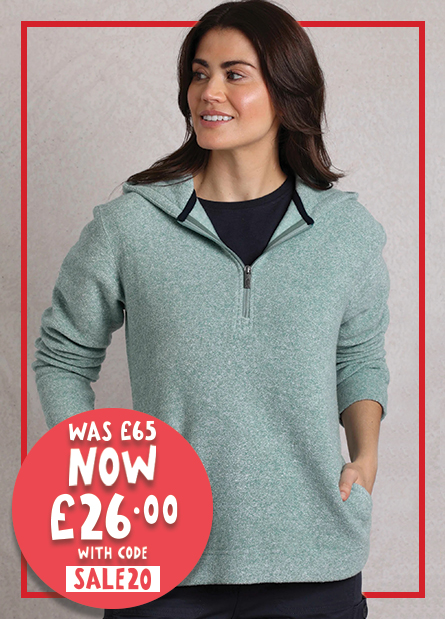 Alisa Eco 1/4 Zip Snow Marl Fleece Hoodie