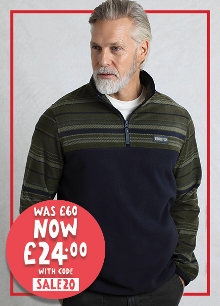 Gilbert 1/4 Zip Striped Microfleece