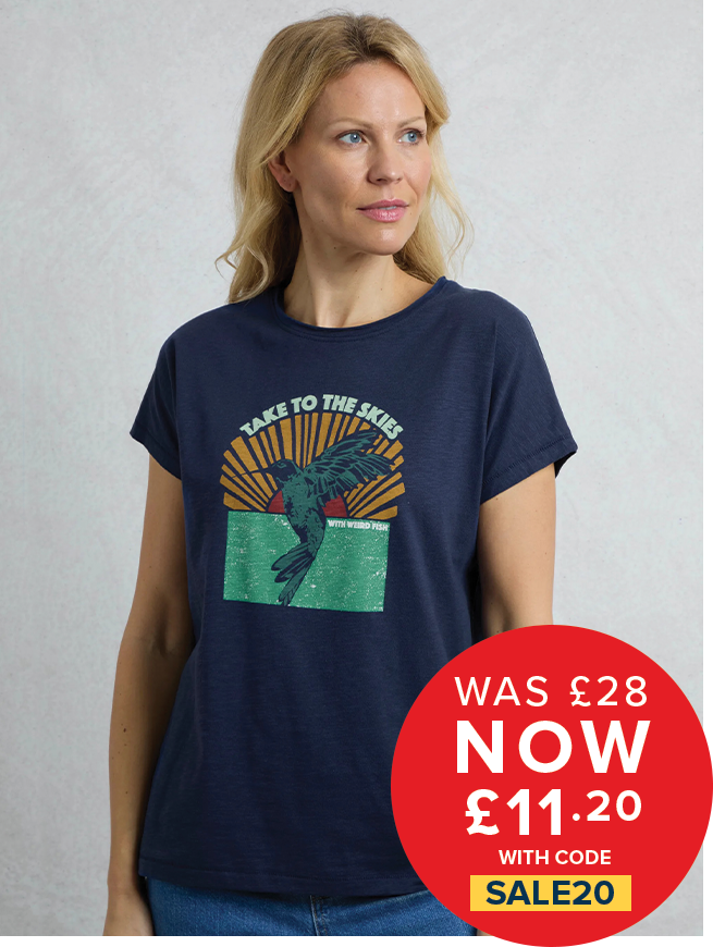 Fly Free Organic Cotton Slub Graphic T-Shirt