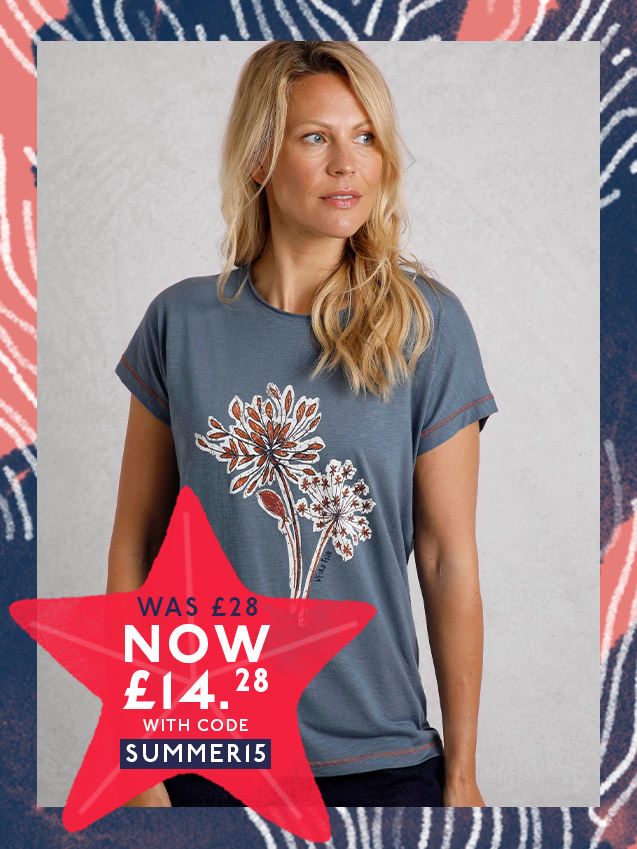 Seedheads Front Print Organic Cotton T-Shirt