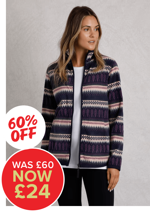 Rochelle Full Zip Printed Microfleece