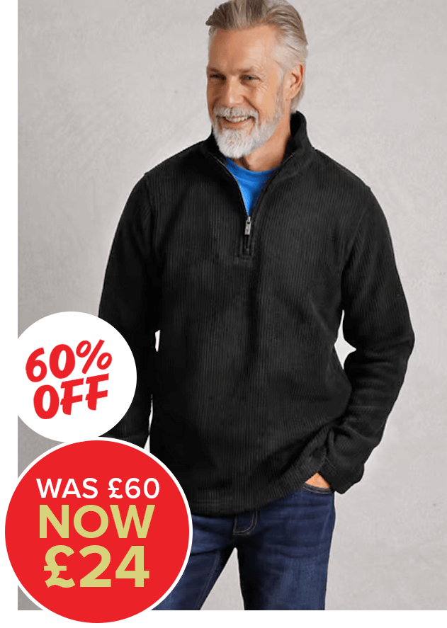 Newport 1/4 Zip Rib Fleece Washed Black