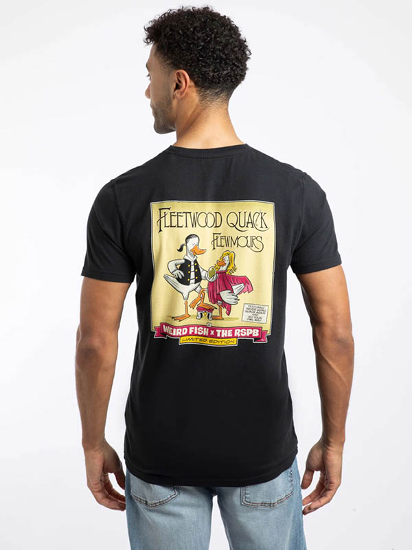 Flewmours RSPB Collaboration Back Print Artist T-Shirt Black