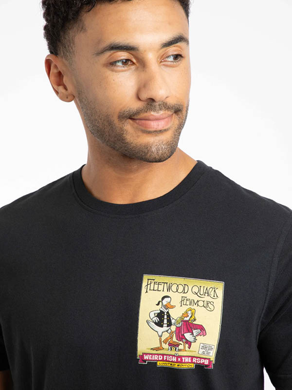 Flewmours RSPB Collaboration Back Print Artist T-Shirt Black