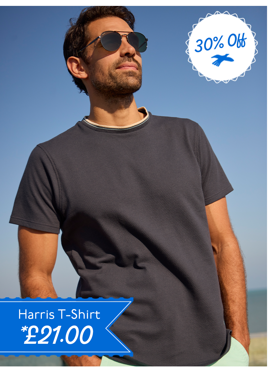 Harris Organic Cotton Textured Crew Neck T-Shirt