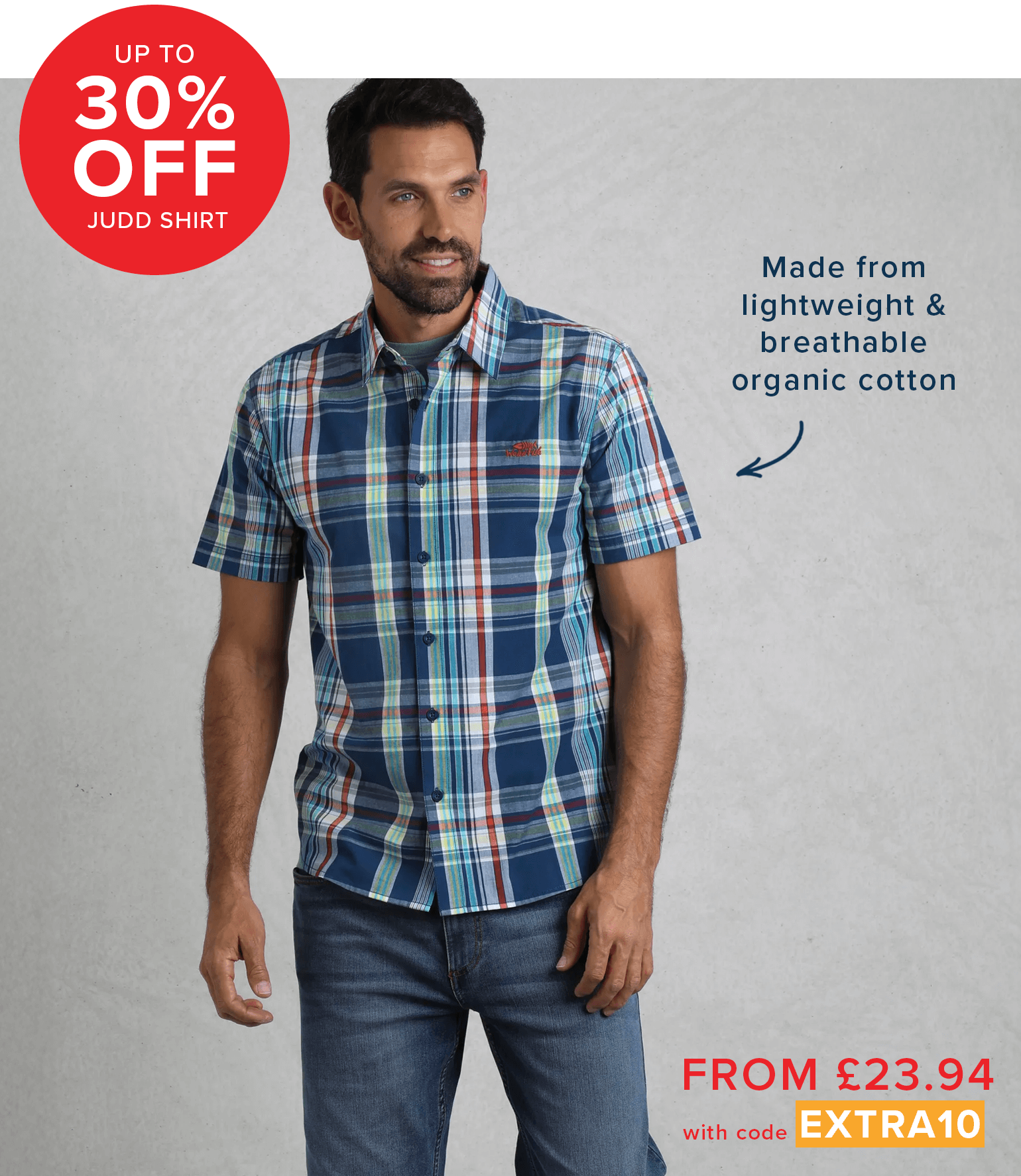 Judd Organic Cotton Short Sleeve Check Shirt