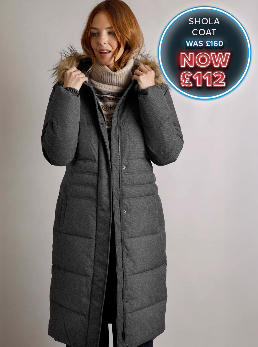 Shola Houndstooth Padded Longline Coat