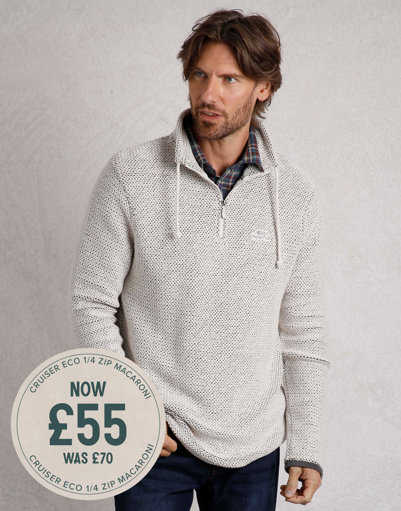 Cruiser 1/4 Zip Eco Macaroni Sweatshirt