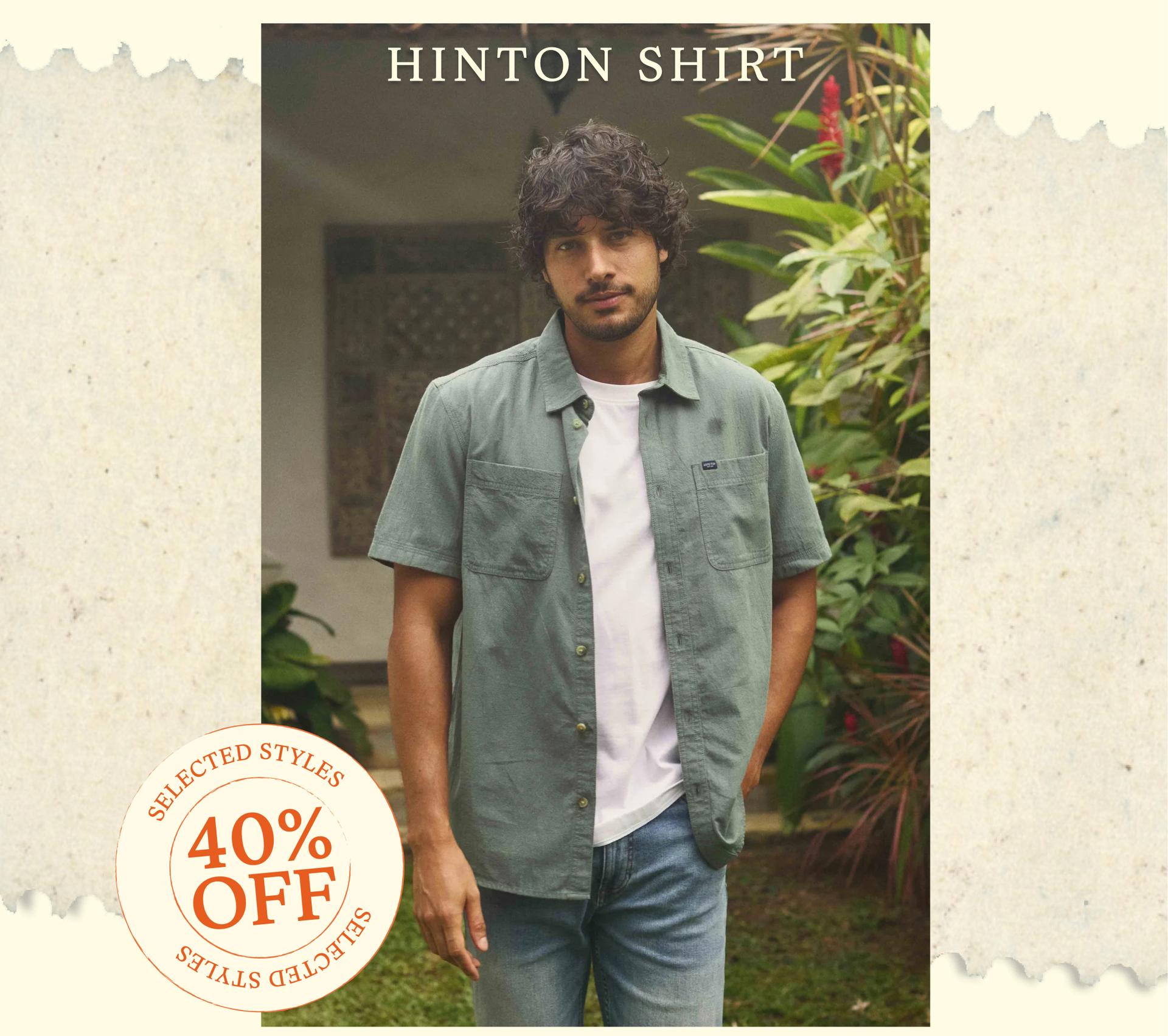 Hinton Textured Crepe Shirt Woodland Sage