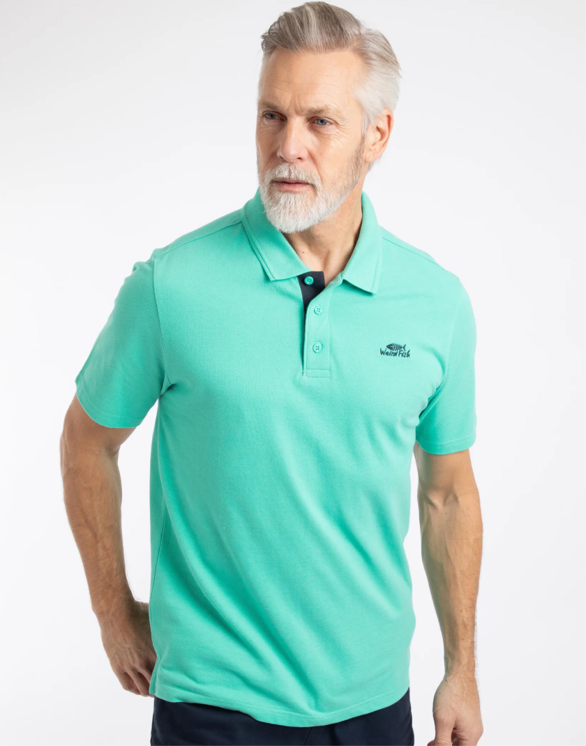 Miles Pique Polo Shirt Aqua Marine