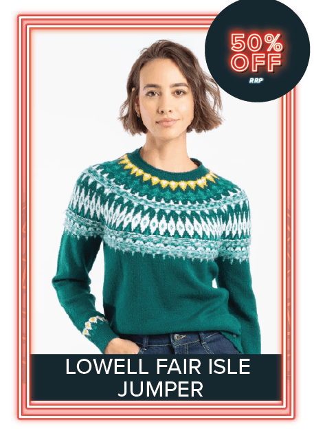 Lowell Fair Isle Jumper Deep Teal