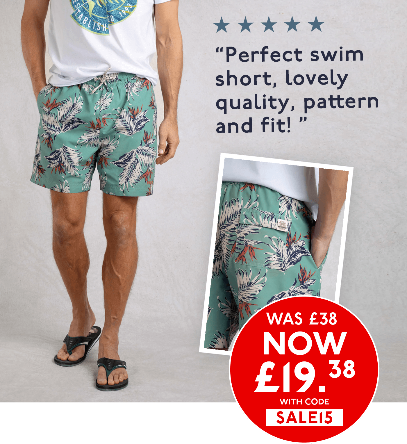 Belukha Printed Swim Shorts Mineral Blue