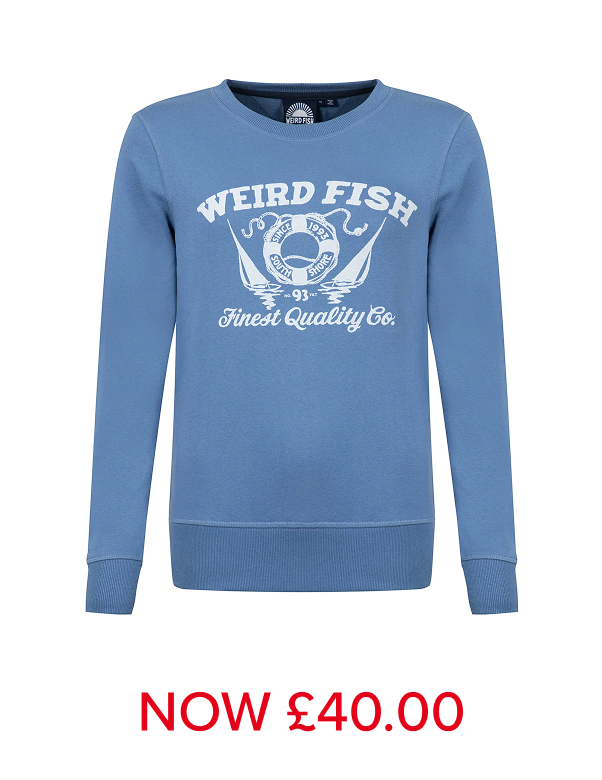 Aurora Graphic Crew Neck Sweatshirt Faded Blue