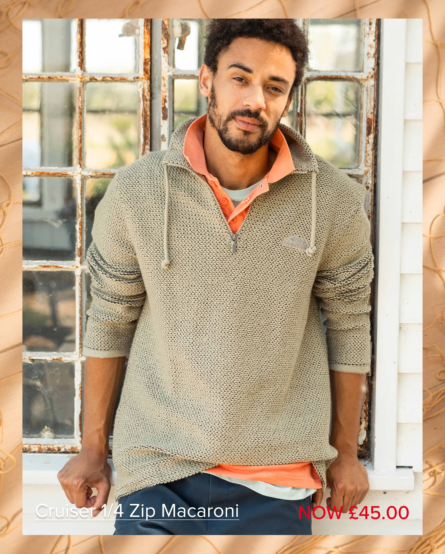 Cruiser 1/4 Zip Macaroni Sweatshirt Bracken