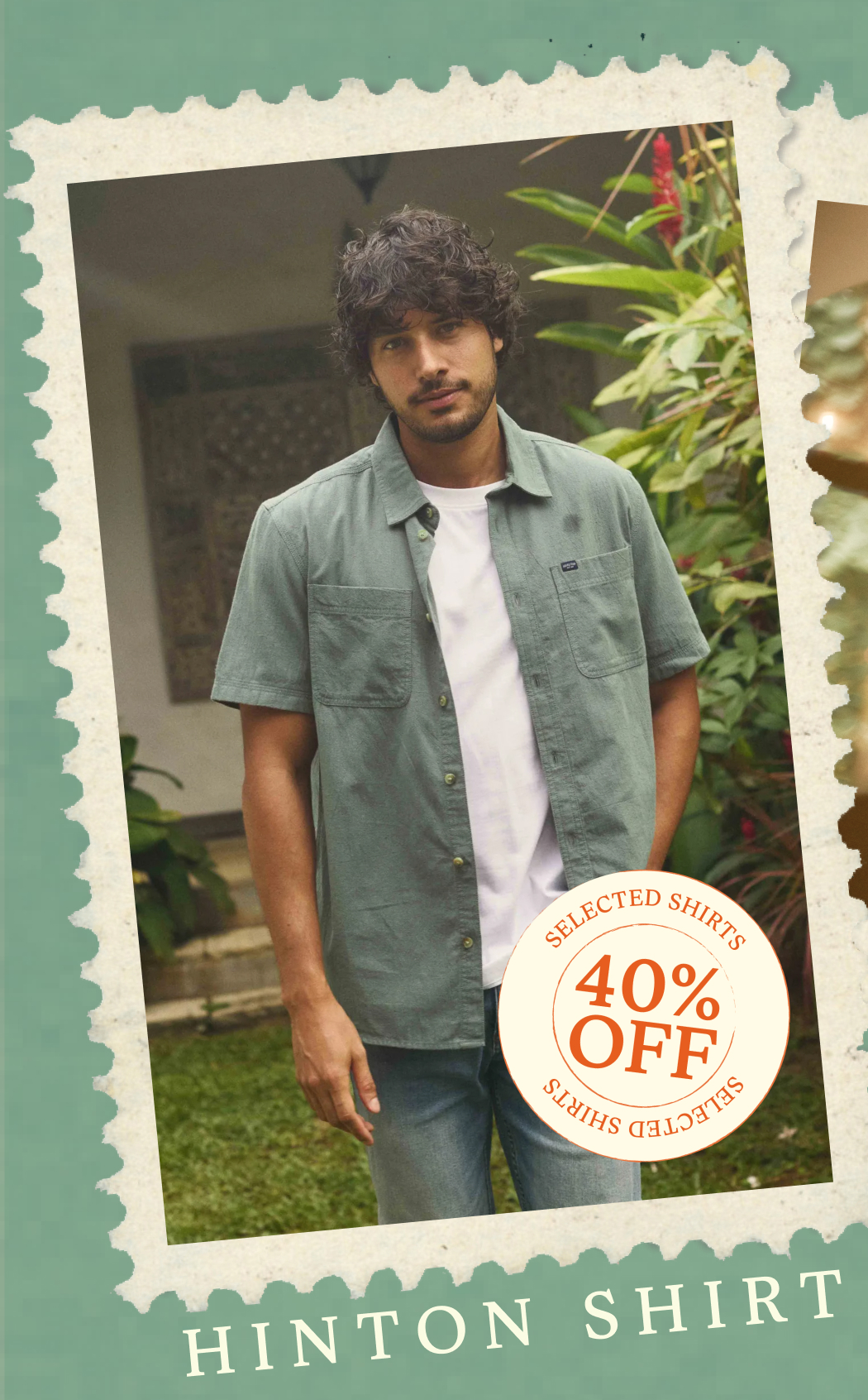 Hinton Textured Crepe Shirt Woodland Sage