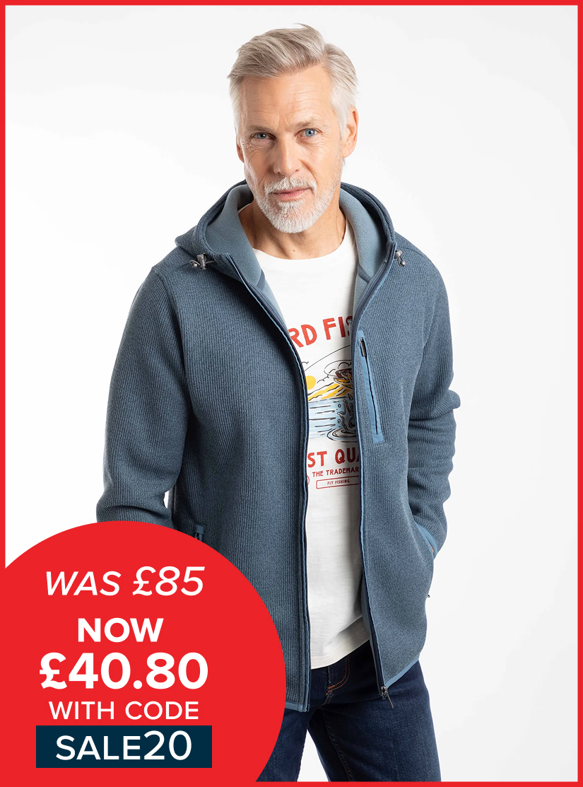 Lockie Full Zip Bonded Fleece Hoodie Blue Mirage