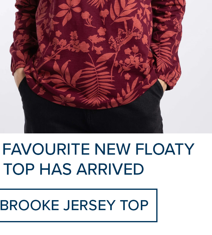 Brooke Printed V Neck Jersey Top Cinnamon
