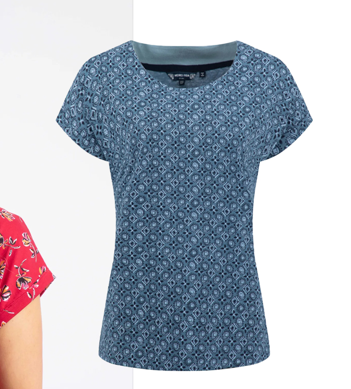 Paw Paw Printed Jersey T-Shirt Eclipse Blue
