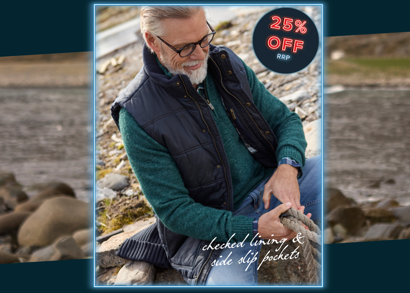 Dover Wadded Gilet Navy