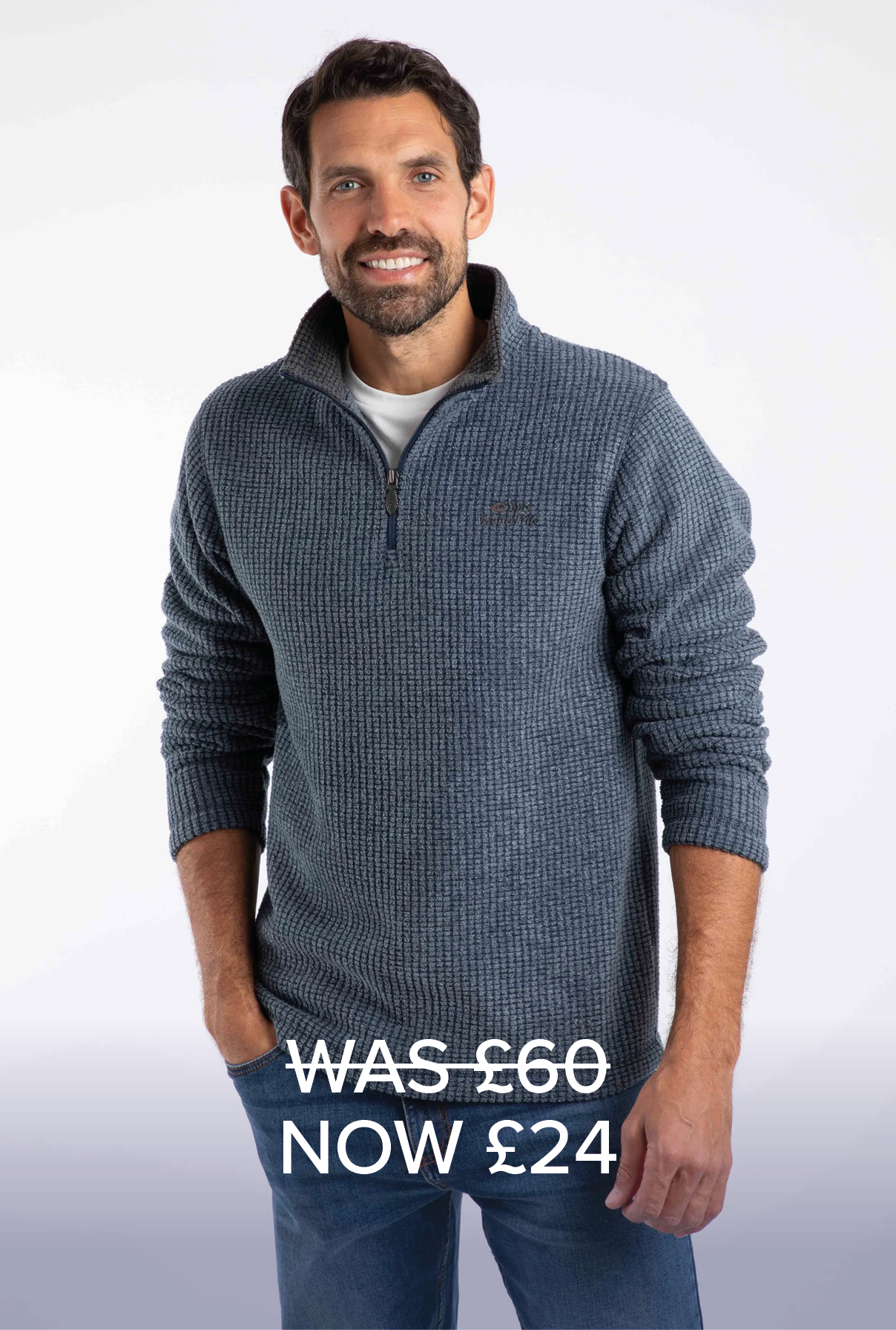 Newark 1/4 Zip Grid Fleece Navy