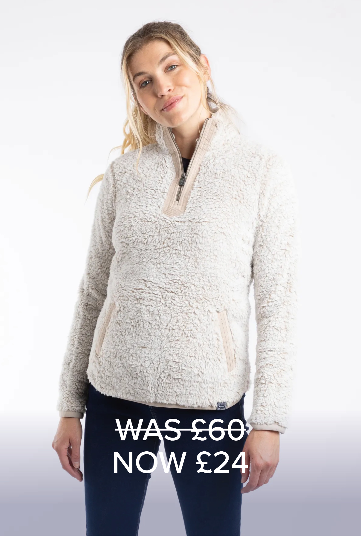 Madi Cosy 1/4 Zip Fleece Beige