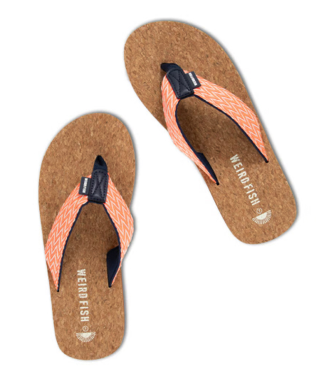 Arundel Cork Flip Flops Dark Coral