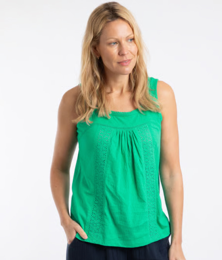Chelle Square Neck Jersey Vest Gum Drop Green