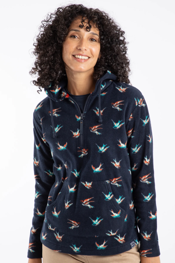 Lana 1/4 Zip Microfleece Hoodie Nightshade