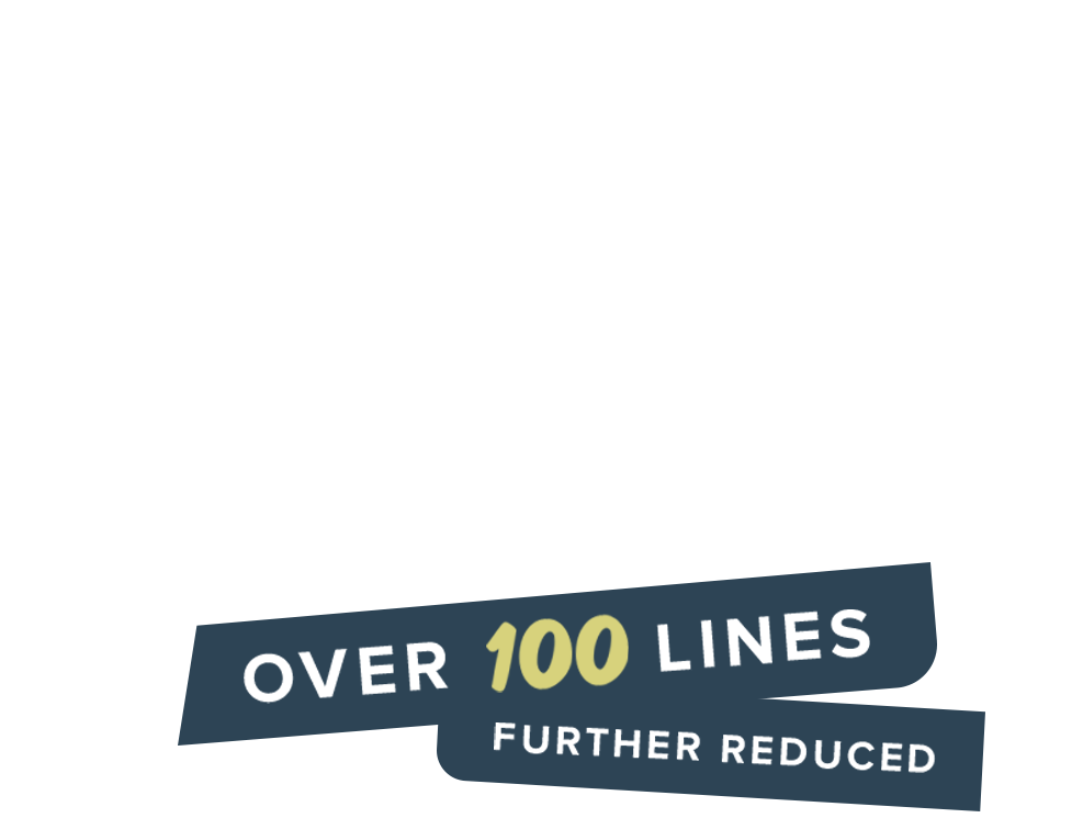 Sale - Over 100 lines further reduced