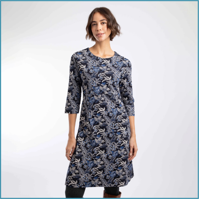Starshine Printed Jersey Dress Night Blue
