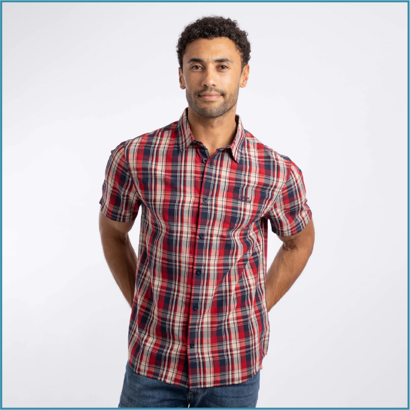 Judd Short Sleeve Check Shirt Dark Blue
