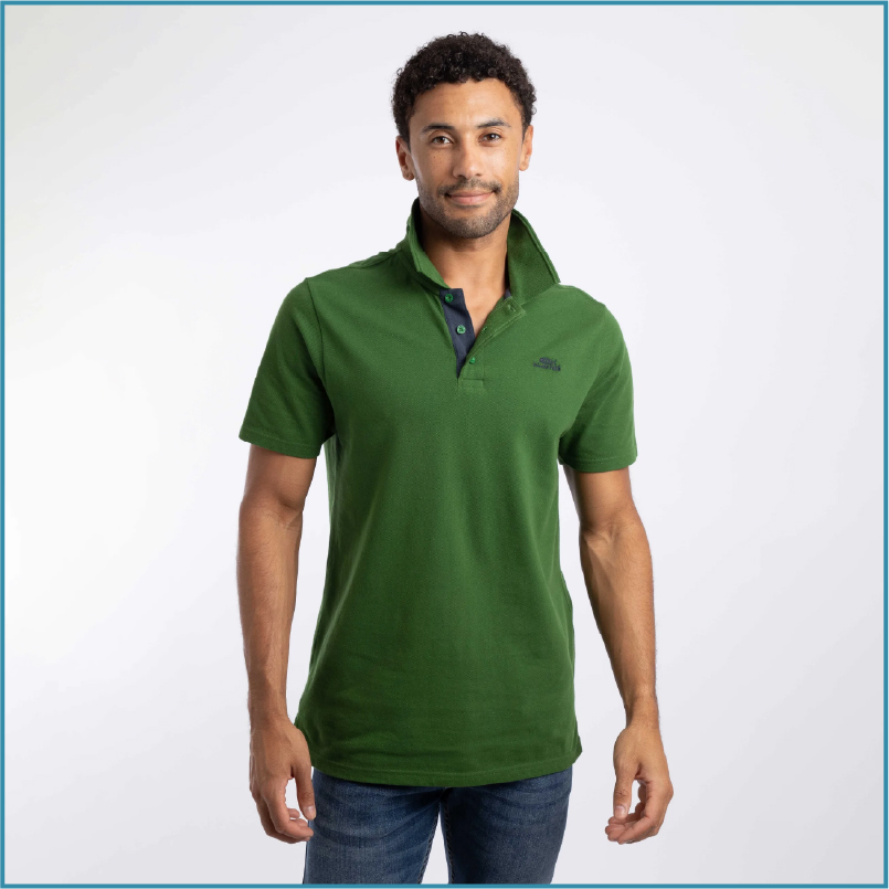 Miles Pique Polo Shirt Irish Moss