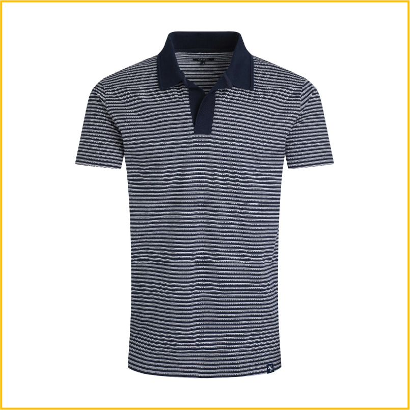 Virgil Striped Polo Shirt Navy