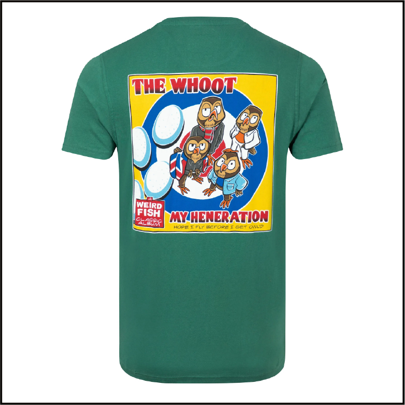 The Whoot Back Print Artist T-Shirt Dusky Green