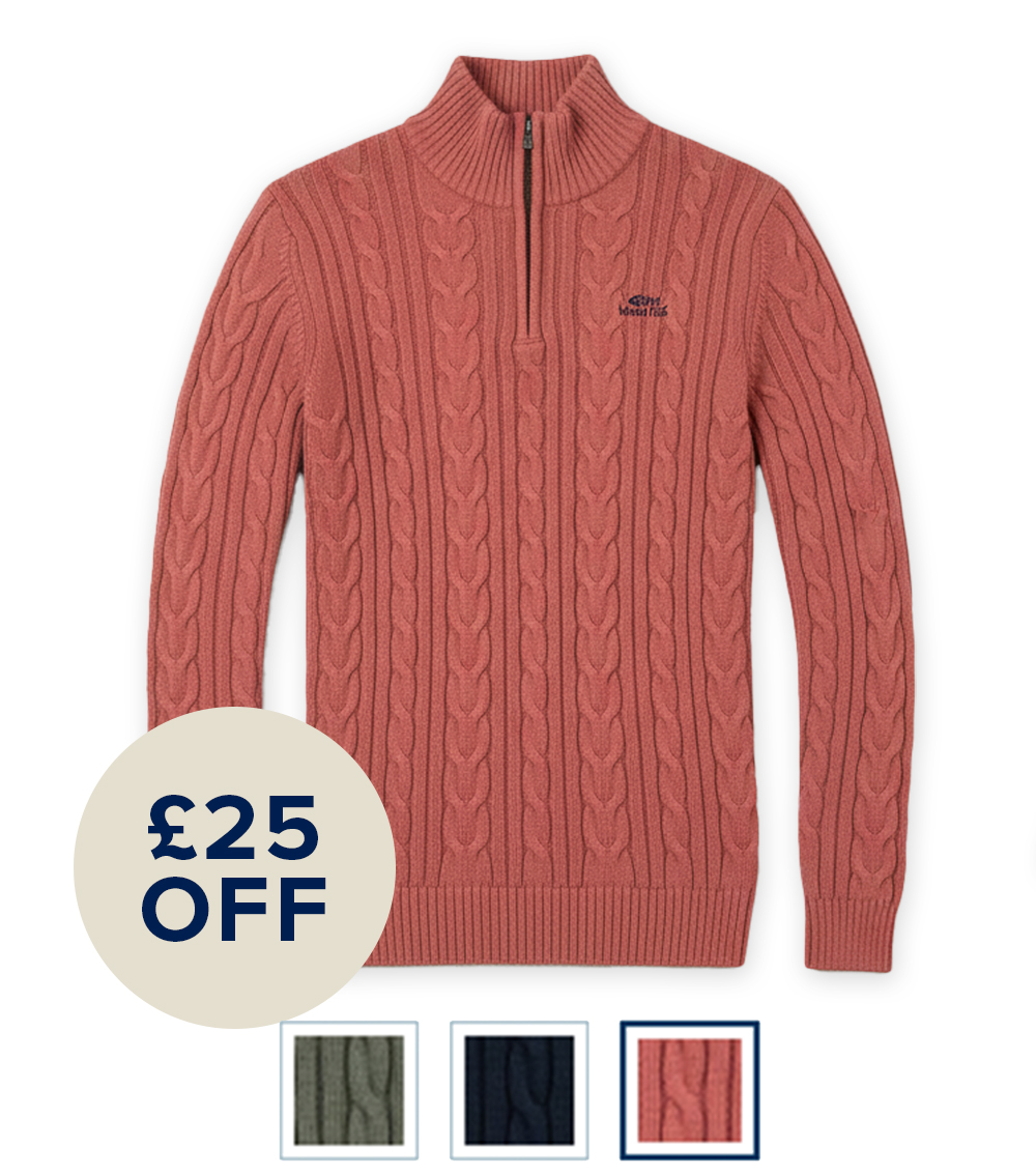 Heath 1/4 Zip Cable Knit Jumper Nantucket