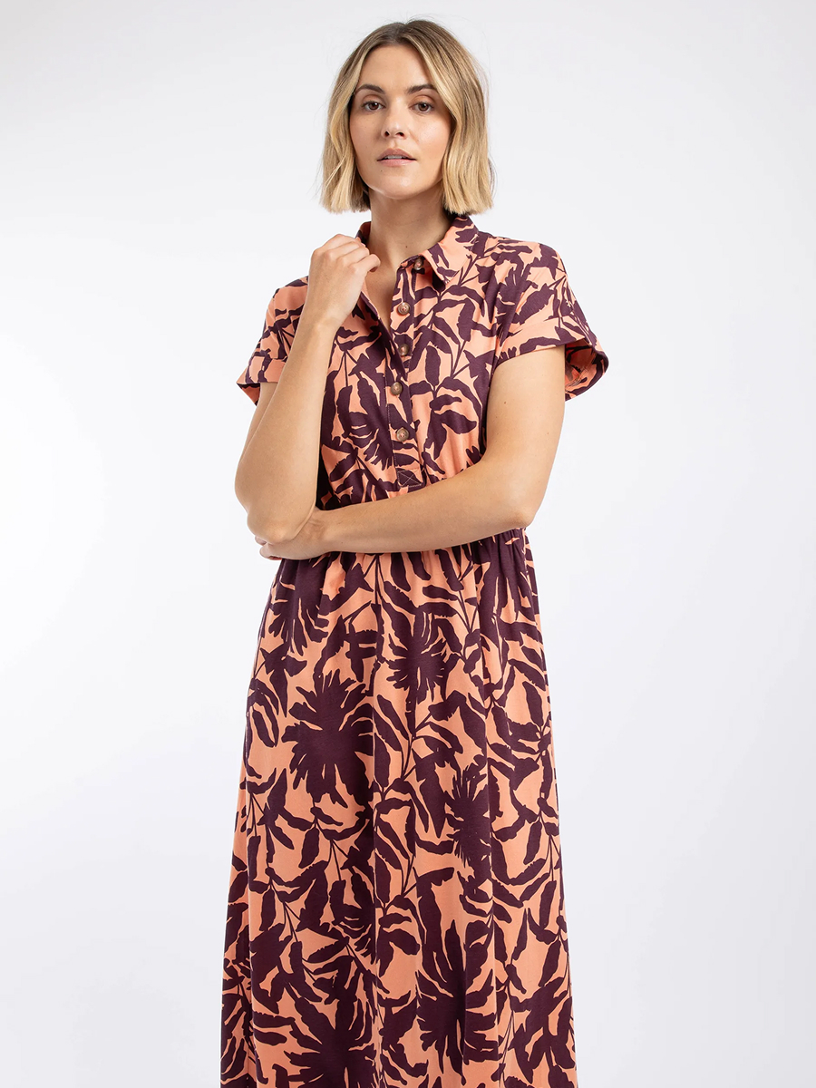 Artemis Printed Jersey Shift Dress Sunset