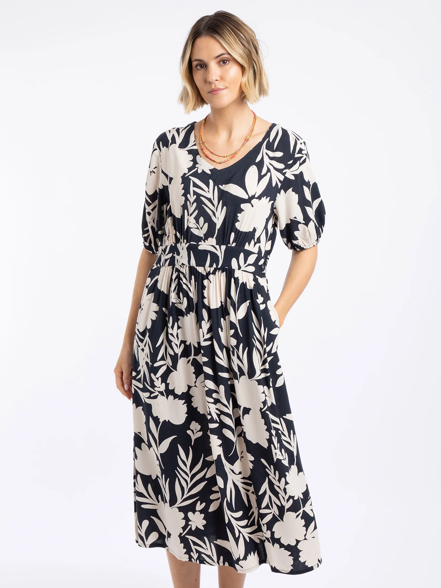Dilsha Printed Midi Dress Nightshade