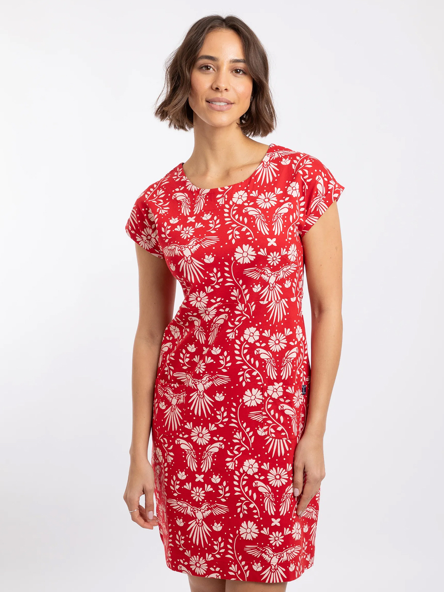 Tallahassee Printed Jersey Dress Rich Red