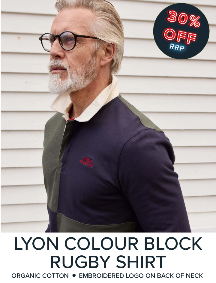 Lyon colour block rugby shirt 