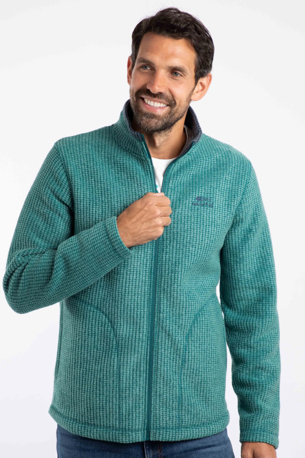 Shires Full Zip Grid Fleece Leaf Green