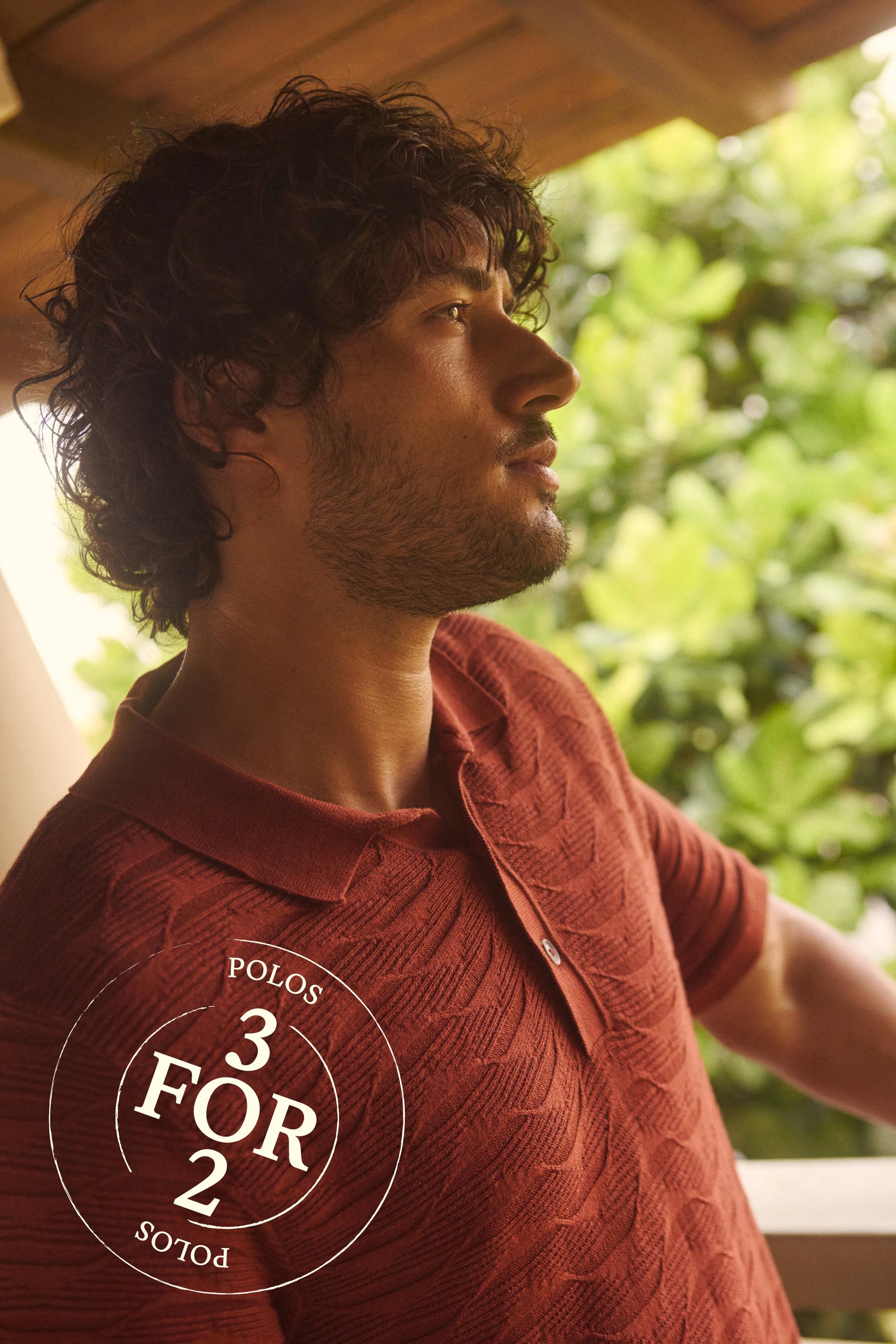 Emmet Trophy Neck Knitted Polo