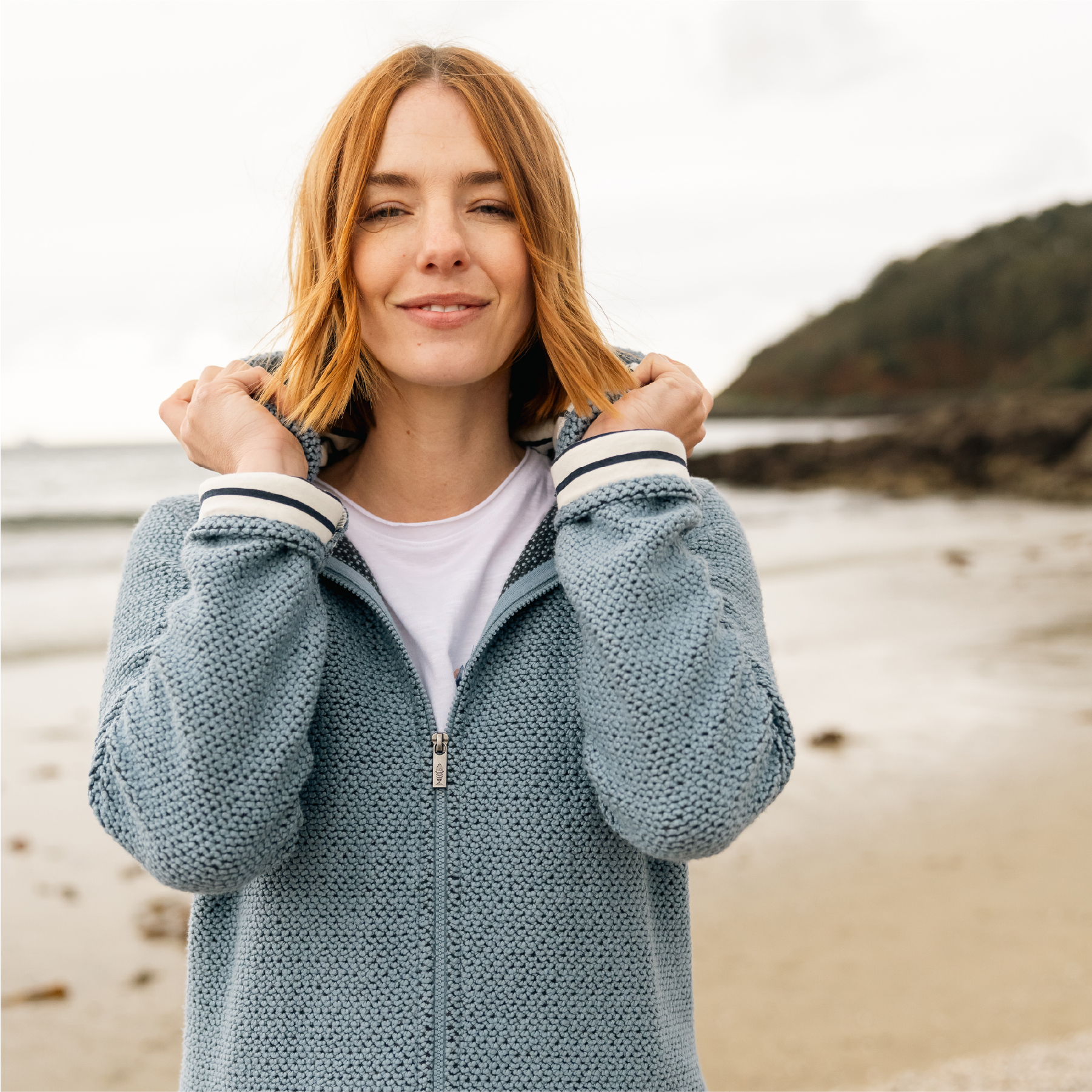 Chicoa Full Zip Macaroni Hoodie Powder Blue