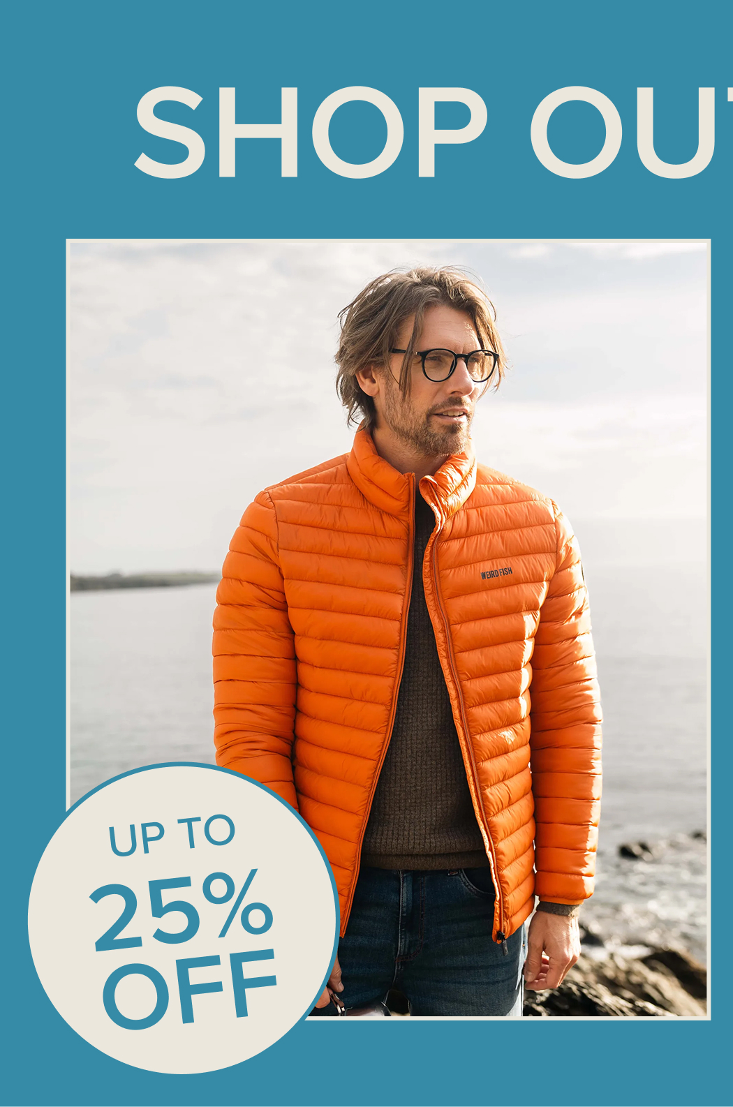 Men's outerwear up to 25% off