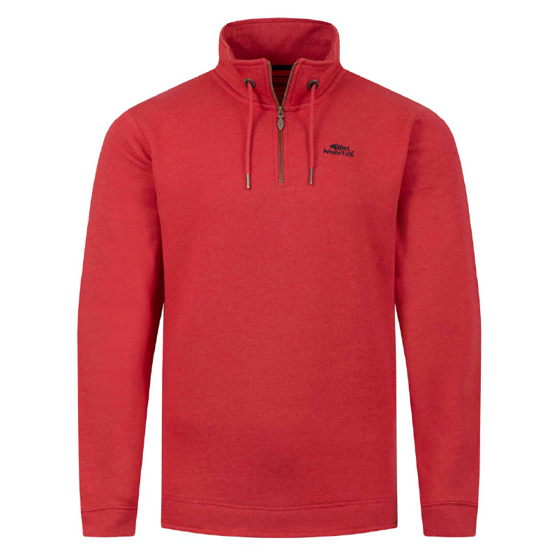 Brampton 1/4 Zip Sweatshirt Barberry Red Marl