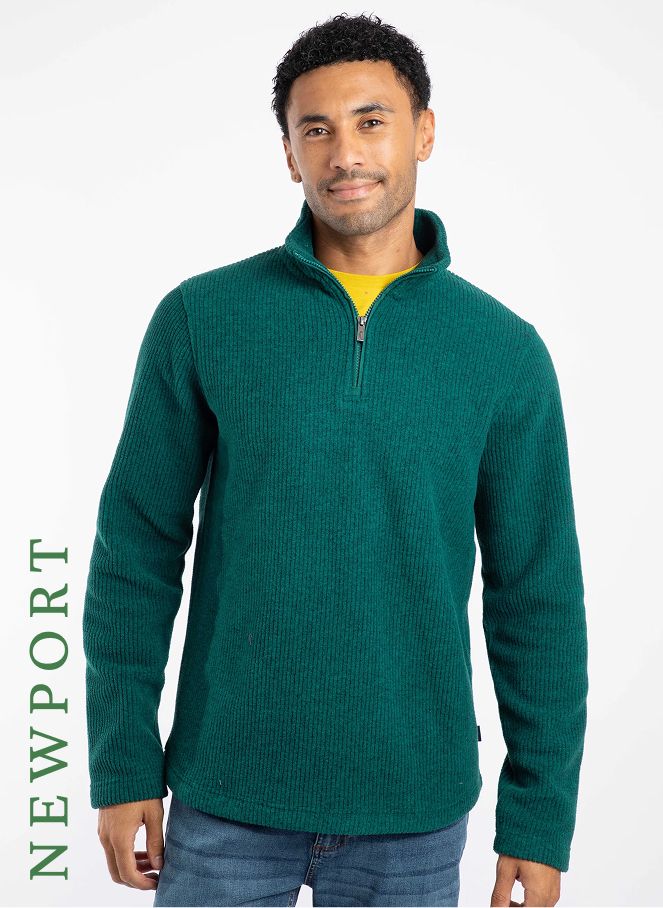 Newport 1/4 Zip Ribbed Fleece Deep Teal