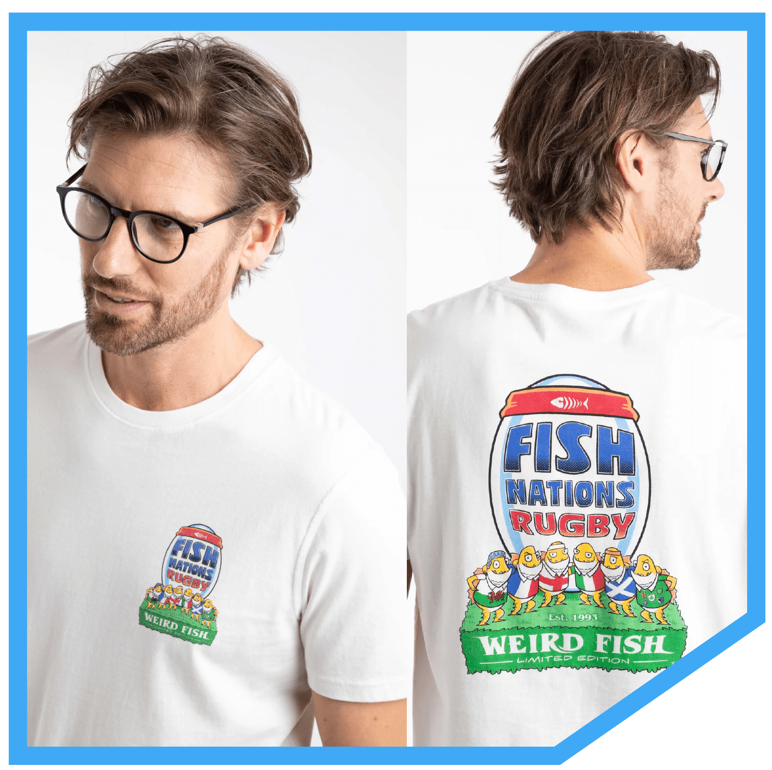 Fish Nations Back Print Artist T-Shirt White