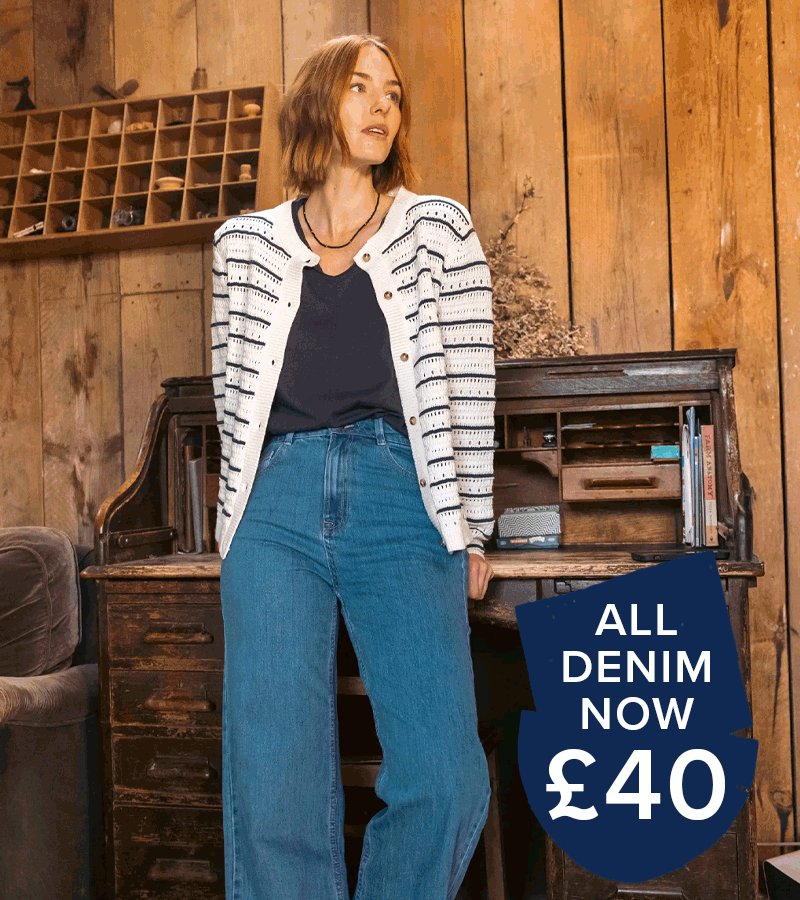 Corine Wide Leg Denim Jeans Denim