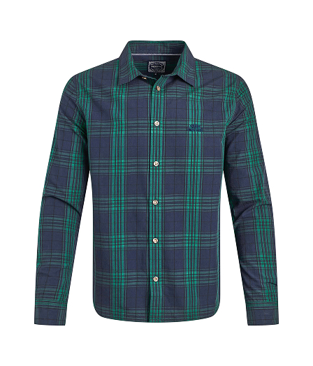Lando Long Sleeve Check Shirt Green Ivy