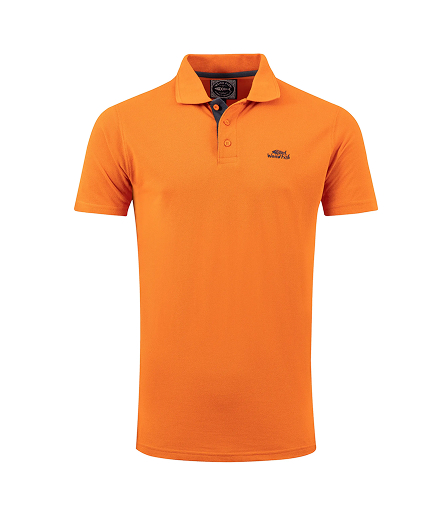 Miles Pique Polo Shirt Brick Orange