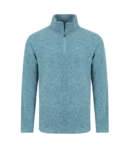 Newport 1/4 Zip Ribbed Fleece Smoked Blue